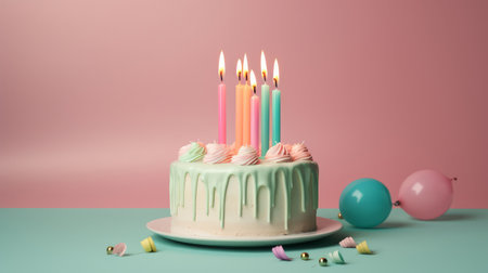 birthday cake. Illustration Generative AIの素材