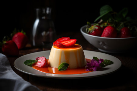 Panna cotta dessert. Illustration Generative AIの素材