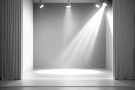 Empty white studio room. Illustration AI Generativeの素材