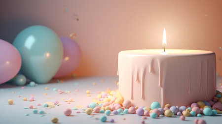 Birthday background with cake. Illustration Generative AIの素材