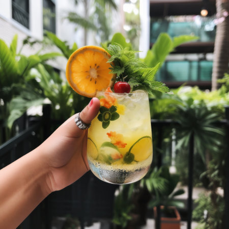 summer cocktail. Illustration Generative AIの素材