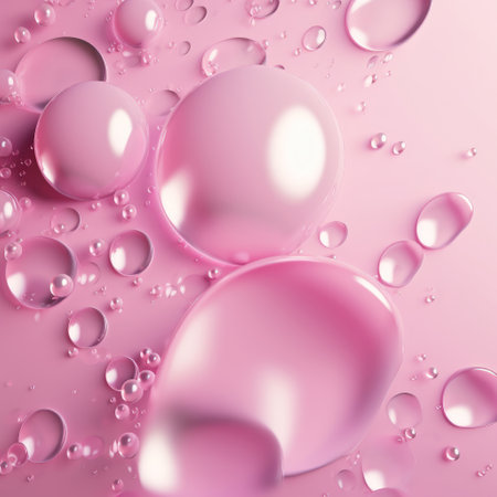 Pink pastel background with drops. Illustration Generative AIの素材