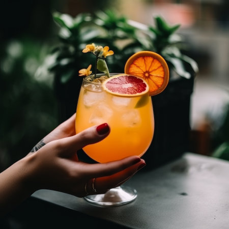 summer cocktail. Illustration Generative AIの素材