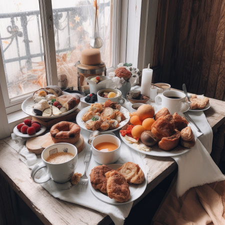 Sunday morning social media post. Illustration Generative AIの素材