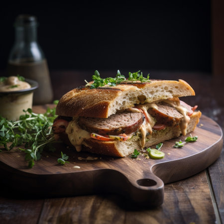 Argentine sausage sandwich Illustration Generative AIの素材