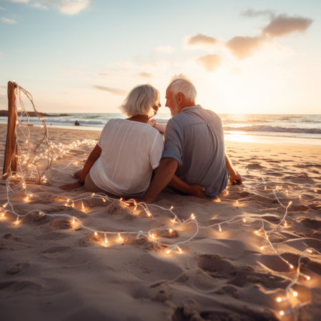 People, holidays on the beach. Illustration Generative AIの素材