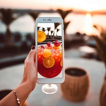 summer cocktail. Illustration Generative AIの素材