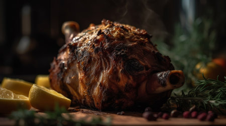Roasted lamb. Illustration Generative AIの素材