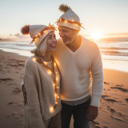 People, holidays on the beach. Illustration Generative AIの素材