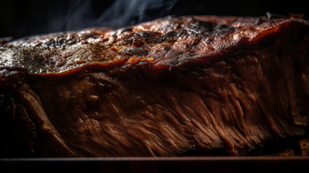 American barbecue beef brisket Illustration Generative AIの素材