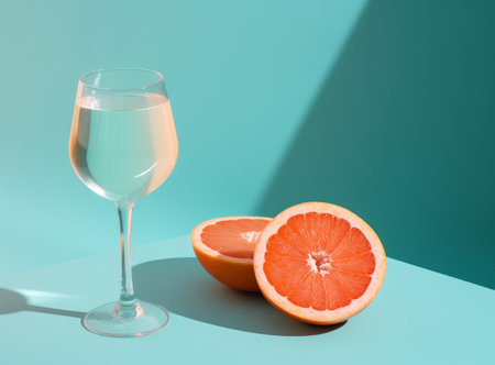 Glass of grapefruit juice with slices of orange Illustration Generative AIの素材