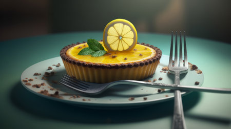 Lemon Tart. Illustration Generative AIの素材
