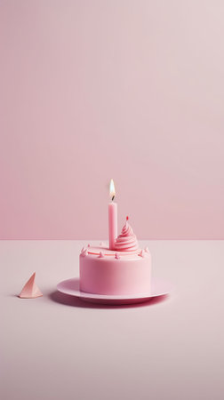 Happy Birthday Background with Cake. Illustration Generative AIの素材