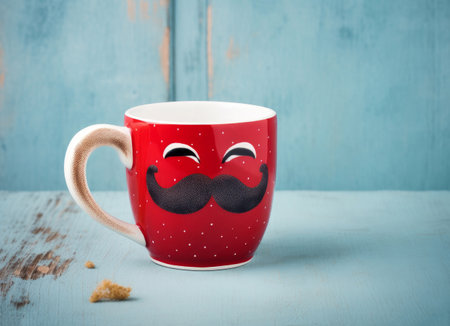 Happy Father's Day Background with Mug. Illustration Generative AIの素材