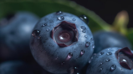 blueberry macro background. Illustration Generative AIの素材