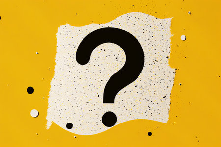 Yellow background with question mark. Illustration Generative AIの素材