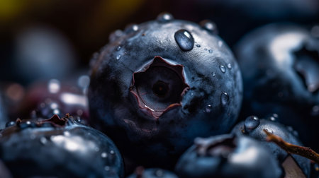 blueberry macro background. Illustration Generative AIの素材