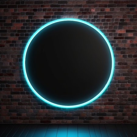 Neon frame on dark background. Illustration Generative AIの素材