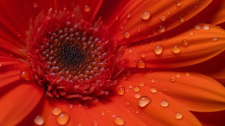 Orange gerbera flower. Illustration Generative AIの素材