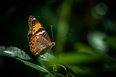 Butterfly on natural background. Illustration Generative AIの素材