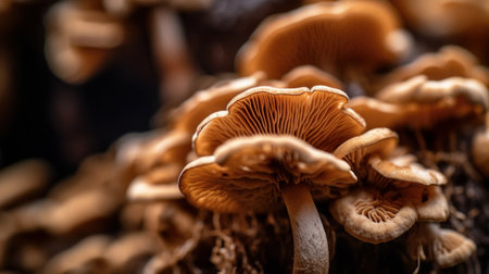 Mushroom background. Illustration Generative AIの素材