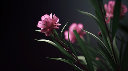 Pink natural flower background. Illustration Generative AIの素材