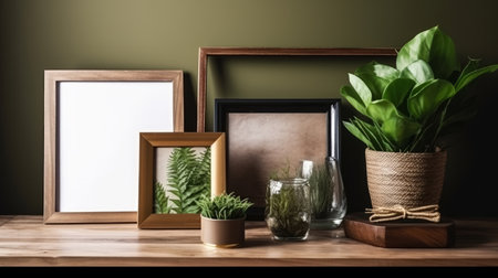 Frame mockup interior. Illustration Generative AIの素材