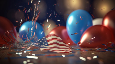 USA celebrating holiday background. Illustration Generative AIの素材