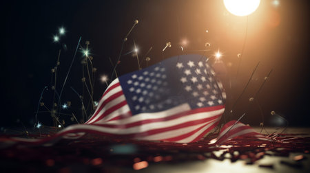USA celebrating holiday background. Illustration Generative AIの素材