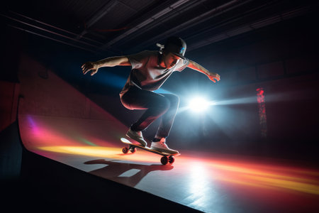 Young skateboarder. Illustration Generative AIの素材