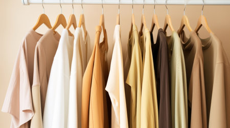 Clothes hang on hangers Illustration Generative AIの素材