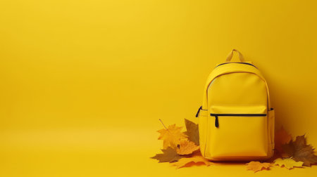 Back to school background with school bag. Illustration Generative AIの素材