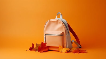 Back to school background with school bag. Illustration Generative AIの素材