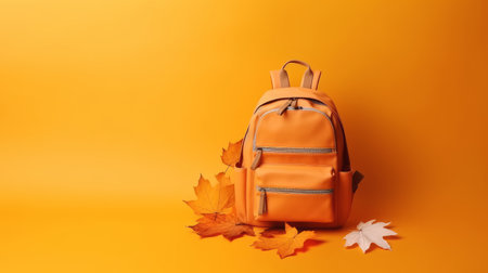 Back to school background with school bag. Illustration Generative AIの素材