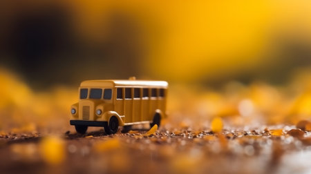 yellow school bus. back to school background. Illustration Generative AIの素材