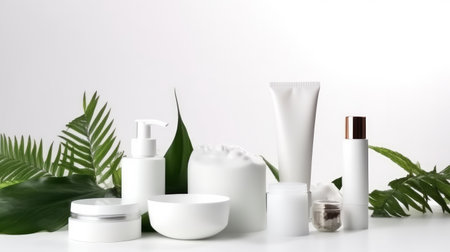 cosmetic skincare background. Illustration Generative AIの素材