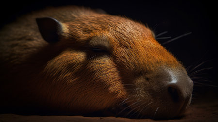 Cute capybara in nature. Illustration Generative AIの素材