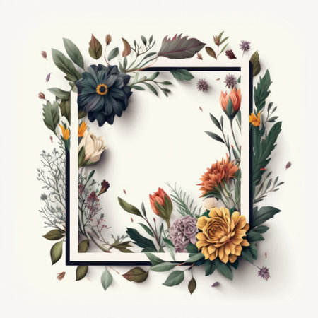 floral frame. Illustration Generative AIの素材