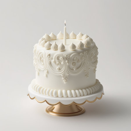 Happy Birthday background with cake. Illustration Generative AIの素材