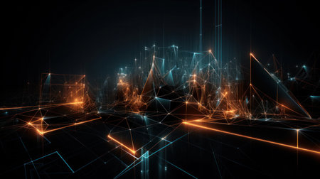 Abstract technology background. Illustration Generative AIの素材