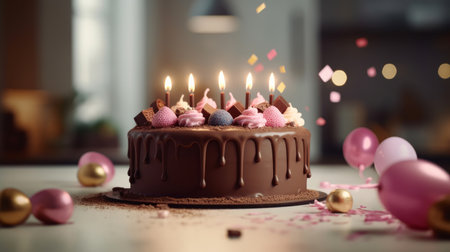 birthday cake. Illustration Generative AIの素材