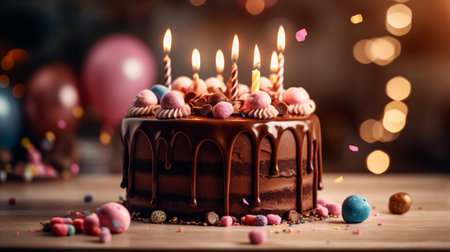 birthday cake. Illustration Generative AIの素材