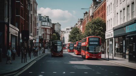 London street background. Illustration Generative AIの素材