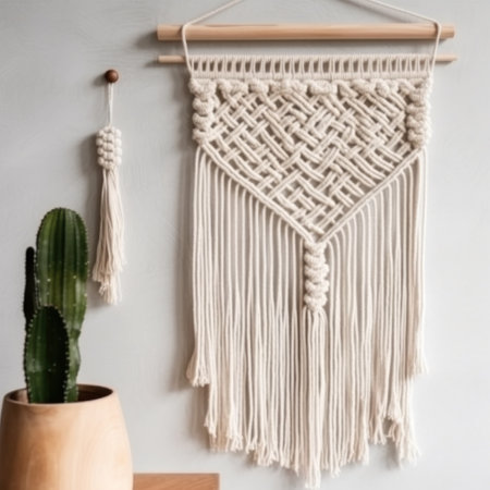 Handmade macrame design. Illustration Generative AIの素材