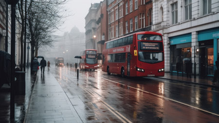 London street background. Illustration Generative AIの素材