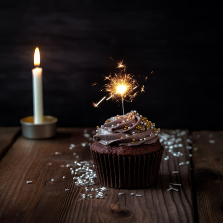 Cupcake background. Illustration Generative AIの素材