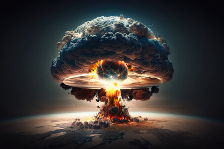 World War 3 concept. Illustration Generative AIの素材
