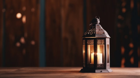 Ramadan Kareem Background with Lantern. Illustration Generative AIの素材