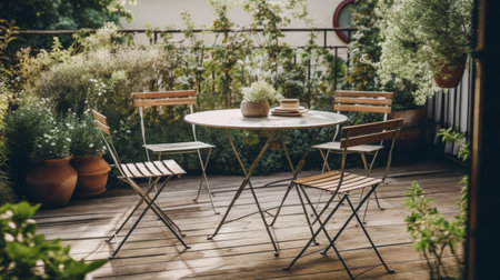 garden furniture. Illustration Generative AIの素材