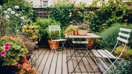 garden furniture. Illustration Generative AIの素材